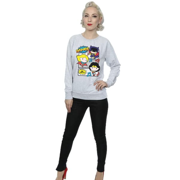 DC Comics Womens/Ladies Chibi Super Friends Dance Sweatshirt
