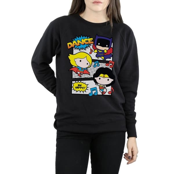 DC Comics Womens/Ladies Chibi Super Friends Dance Sweatshirt