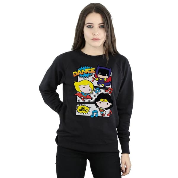 DC Comics Womens/Ladies Chibi Super Friends Dance Sweatshirt