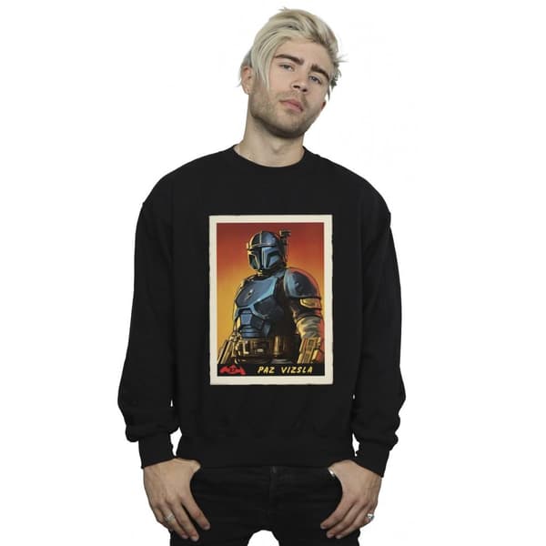 Star Wars Mens The Mandalorian Paz Vizla Card Sweatshirt