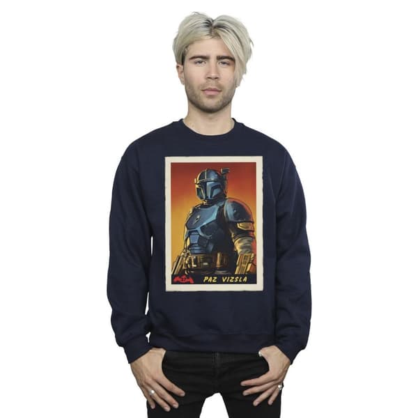 Star Wars Mens The Mandalorian Paz Vizla Card Sweatshirt