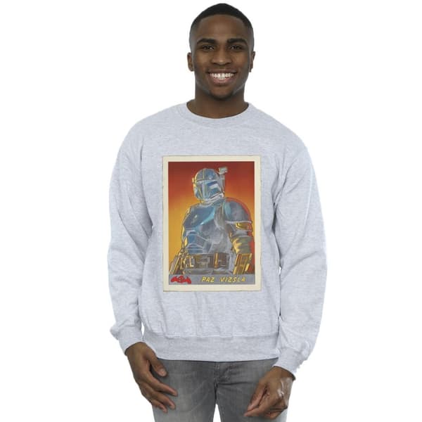Star Wars Mens The Mandalorian Paz Vizla Card Sweatshirt