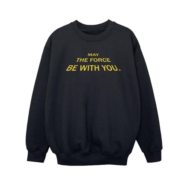 Star Wars Boys May The Force Opening Crawls Sweatshirt Black 7-8 Years
