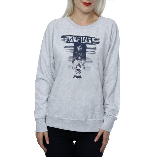 DC Comics Womens/Ladies Justice League Movie Logo Badges Sweatshirt