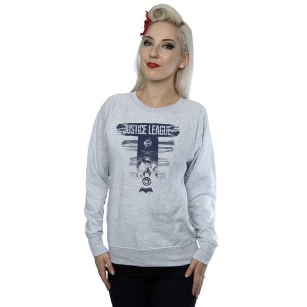 DC Comics Womens/Ladies Justice League Movie Logo Badges Sweatshirt