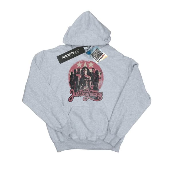 DC Comics Huvtröja för kvinnor/damer Justice League Movie Group Pose Heather Grey S