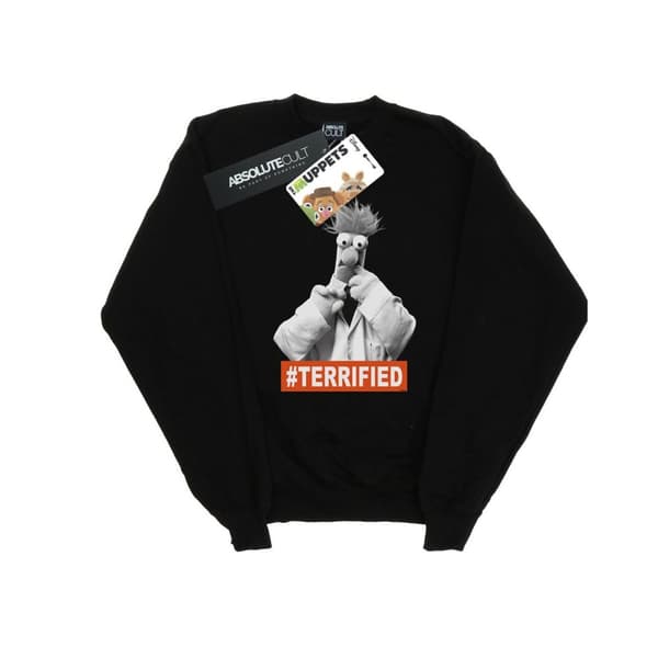 Disney Dam/Tjej Mupparna Beaker Terrified Sweatshirt Black M