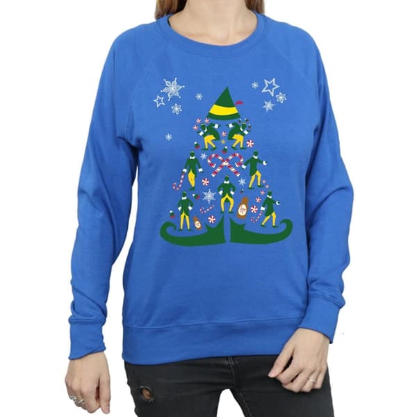 Elf Sweatshirt med julgran för kvinnor/damer