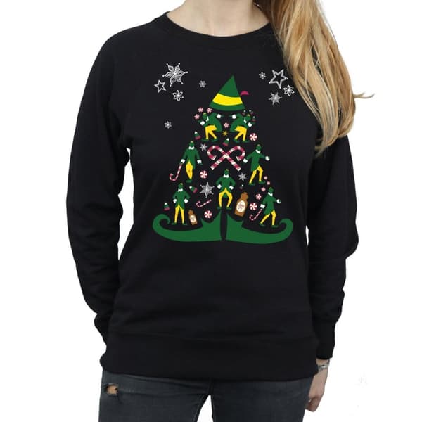 Elf Sweatshirt med julgran för kvinnor/damer