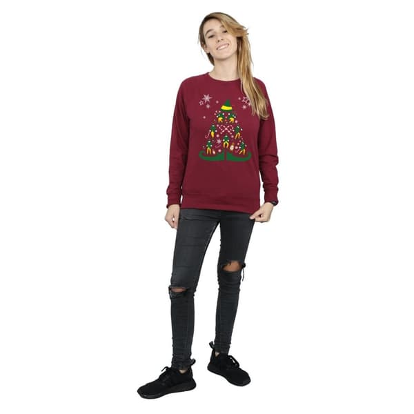 Elf Sweatshirt med julgran för kvinnor/damer