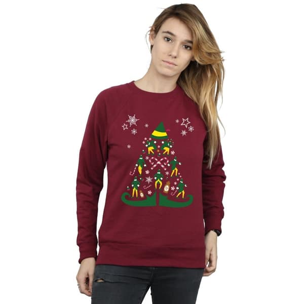Elf Sweatshirt med julgran för kvinnor/damer