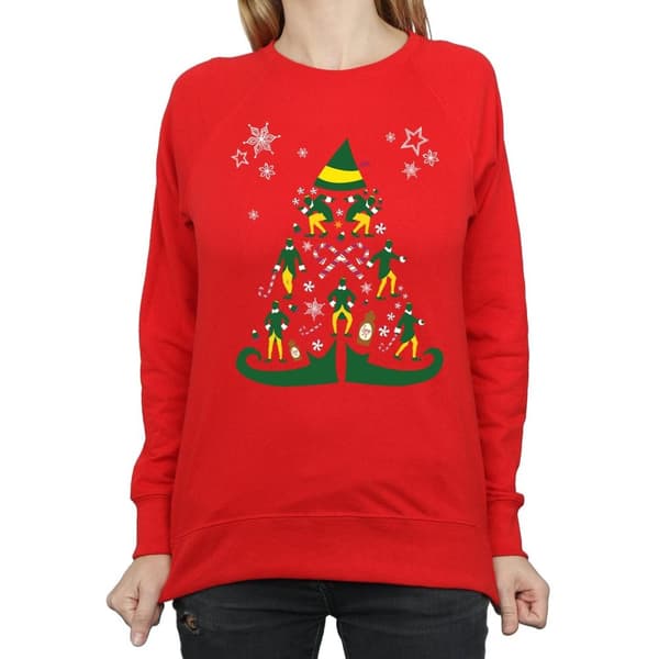 Elf Sweatshirt med julgran för kvinnor/damer