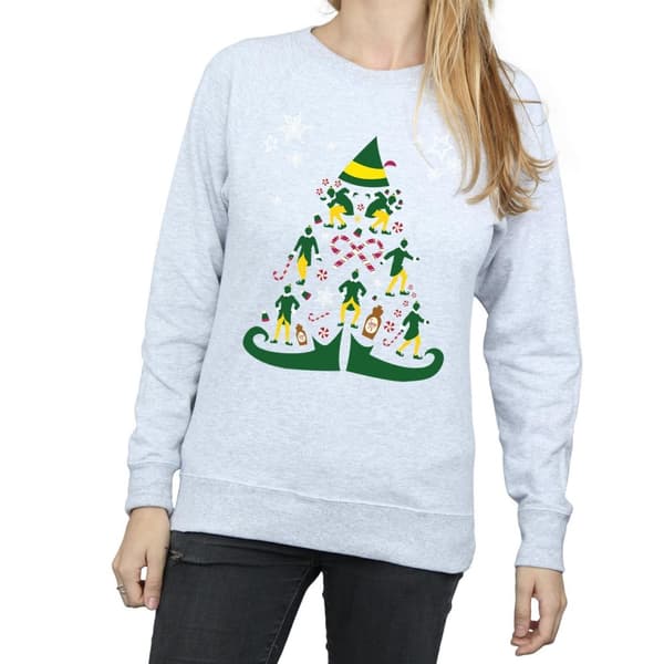 Elf Sweatshirt med julgran för kvinnor/damer