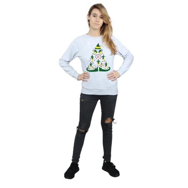 Elf Sweatshirt med julgran för kvinnor/damer