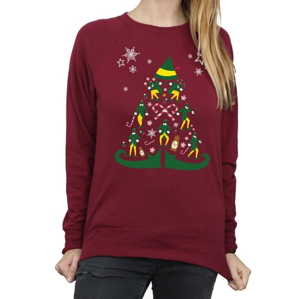 Elf Sweatshirt med julgran för kvinnor/damer