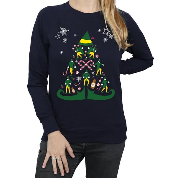 Elf Sweatshirt med julgran för kvinnor/damer