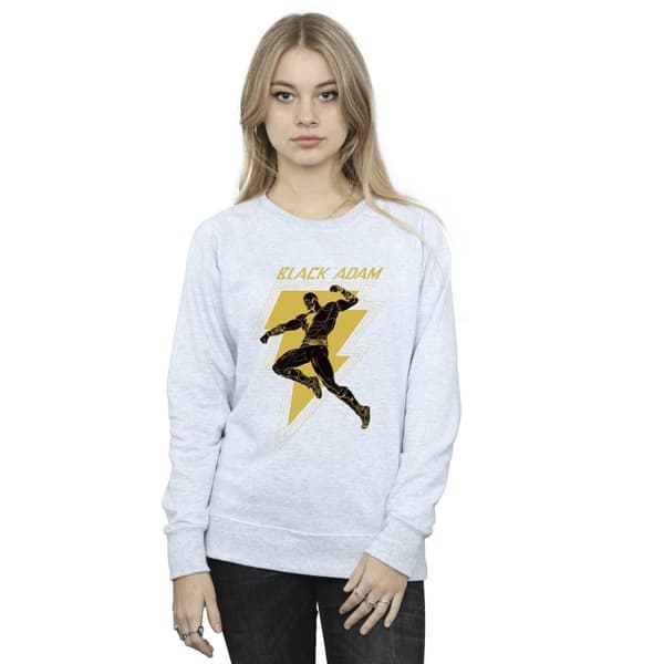 DC Comics Womens/Ladies Black Adam Golden Bolt Chest Sweatshirt