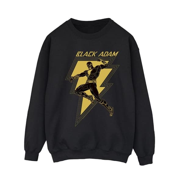 DC Comics Womens/Ladies Black Adam Golden Bolt Chest Sweatshirt