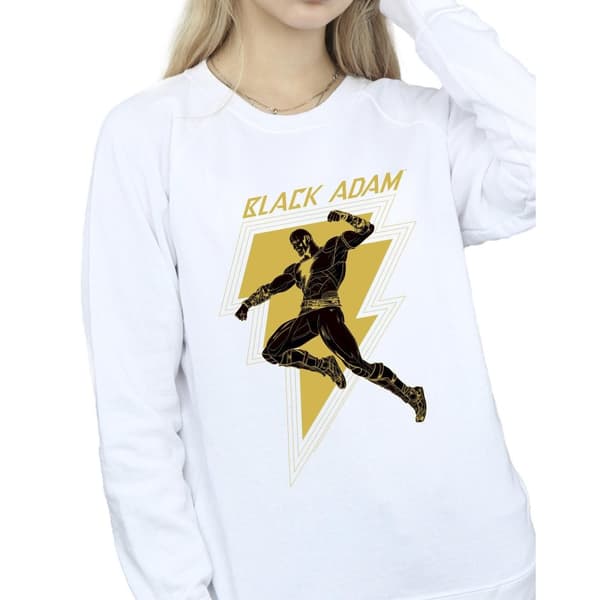 DC Comics Womens/Ladies Black Adam Golden Bolt Chest Sweatshirt