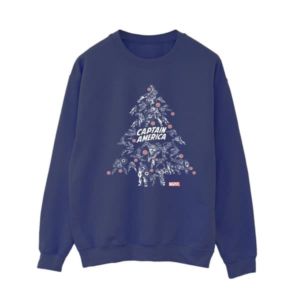 Marvel Womens/Ladies Captain America Christmas Tree Sweatshirt