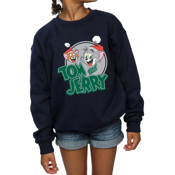 Tom And Jerry Sweatshirt med julhälsningar för flickor