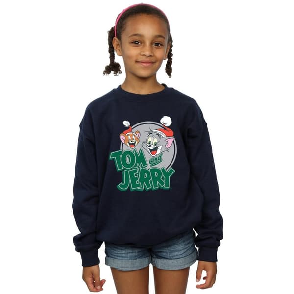 Tom And Jerry Sweatshirt med julhälsningar för flickor