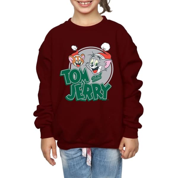 Tom And Jerry Sweatshirt med julhälsningar för flickor