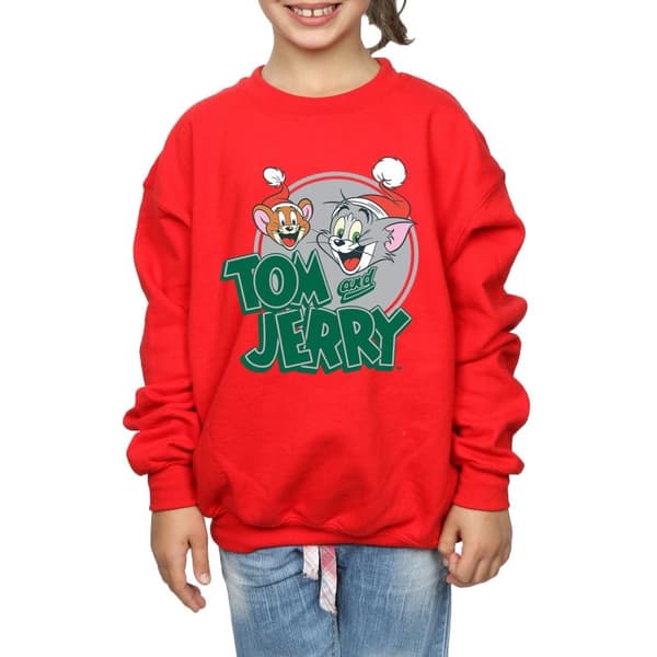 Tom And Jerry Sweatshirt med julhälsningar för flickor