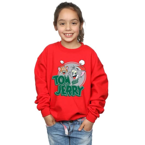 Tom And Jerry Sweatshirt med julhälsningar för flickor
