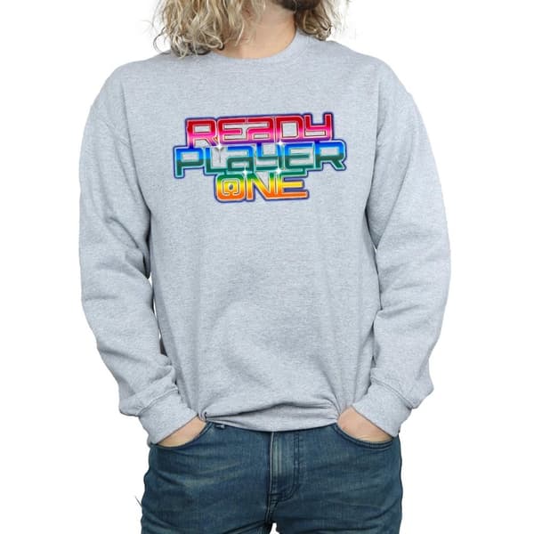 Ready Player One Mens Rainbow Logo Sweatshirt