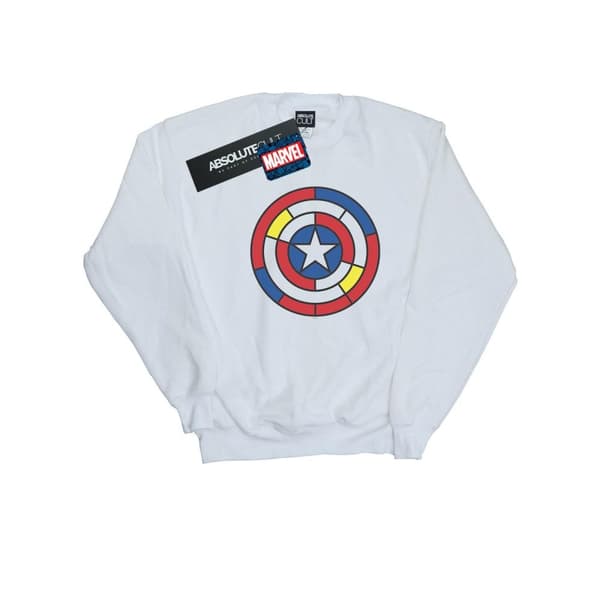 Marvel Mens Captain America Stained Glass Shield Sweatshirt