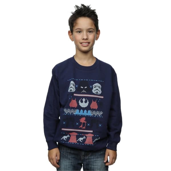 Star Wars Boys Dark Side Fair Isle Christmas Sweatshirt