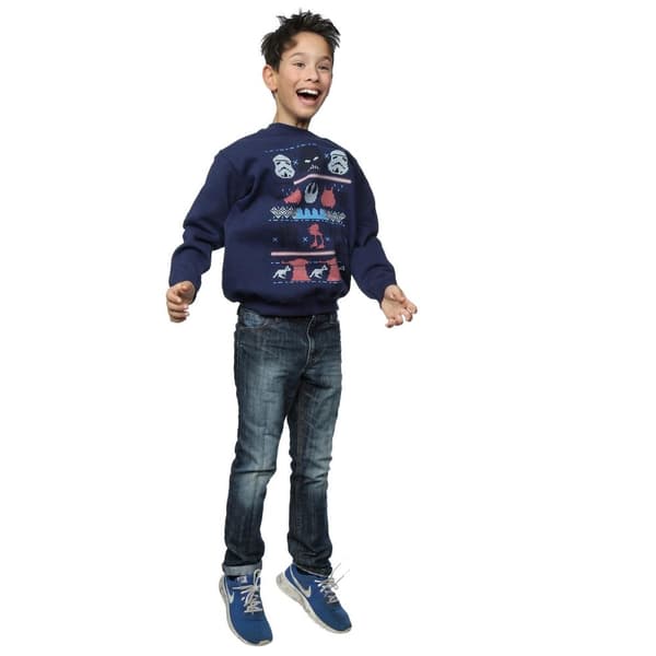 Star Wars Boys Dark Side Fair Isle Christmas Sweatshirt