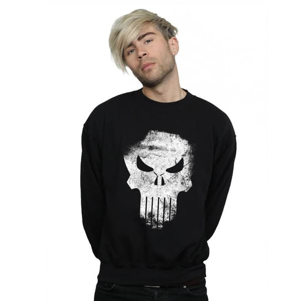 Marvel Mens The Punisher - Sweatshirt med disträ dödskalle