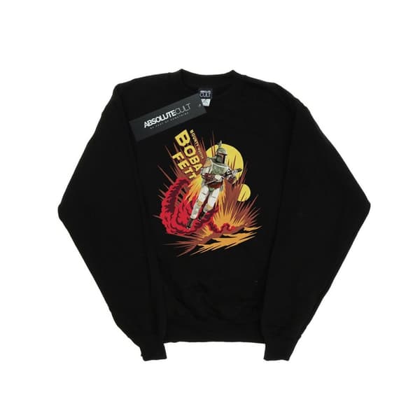 Star Wars Mens Boba Fett Rocket Powered Sweatshirt Black XL