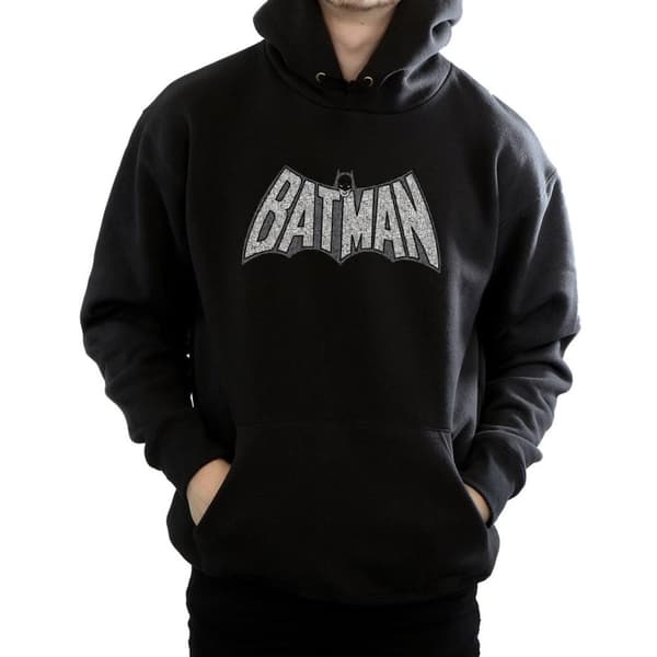 DC Comics Batman Retro Crackle Logo-huvtröja för herrar