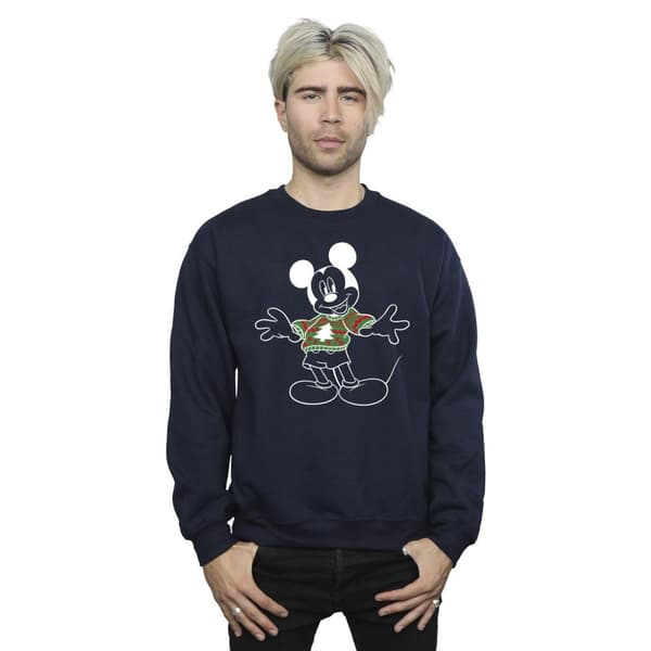 Disney Mens Mickey Mouse Xmas Jumper Sweatshirt