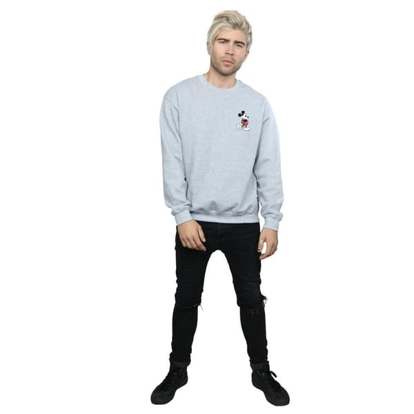 Disney Mens Mickey Mouse Kickin Retro Chest Sweatshirt