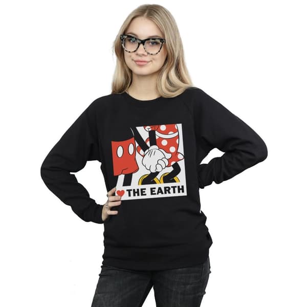 Disney Dam/Tjej Musse Pigg Hjärta Jorden Sweatshirt