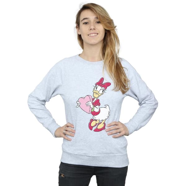 Disney Womens/Ladies Daisy Duck Love Heart Sweatshirt