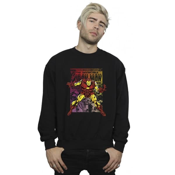 Marvel Mens Iron Man Gradient Comic Sweatshirt