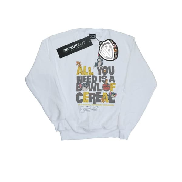 Tom And Jerry Womens/Ladies All You Need Is Sweatshirt White XL