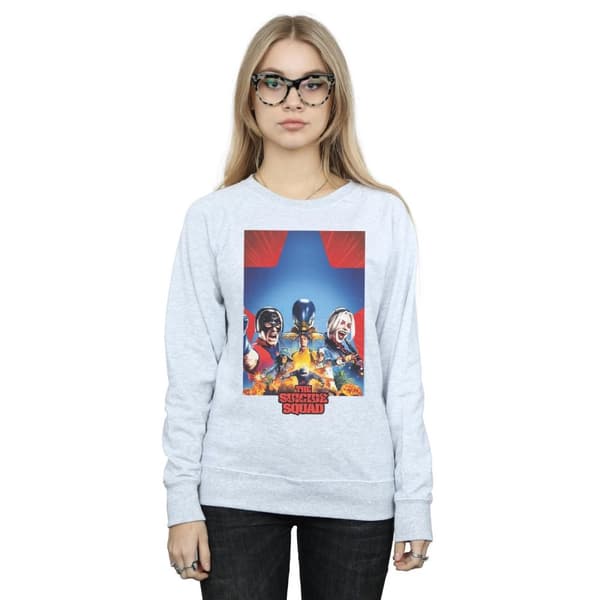 DC Comics Womens/Ladies The Suicide Squad Blue Star Poster Sweatshirt