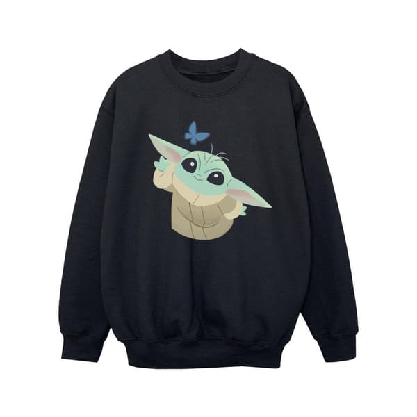 Star Wars Girls The Mandalorian Butterfly Catching Sweatshirt Black 5-6 Years