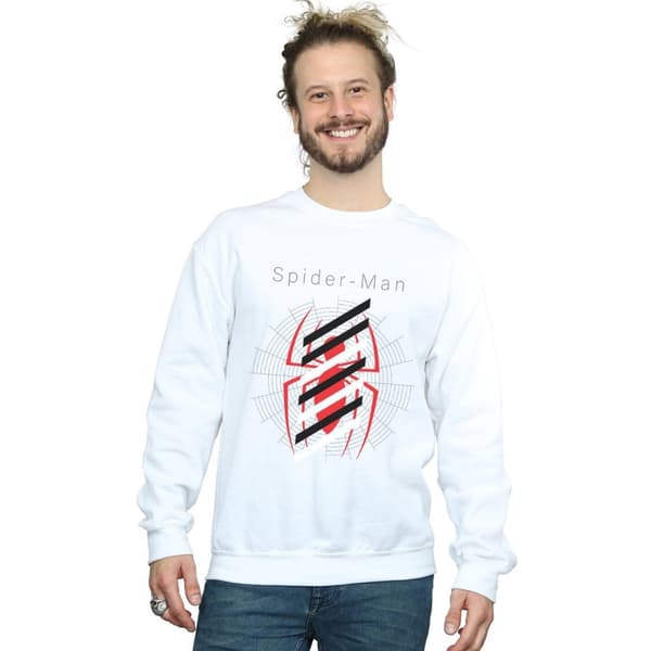 Marvel Mens Spider-Man Logo Stripes Sweatshirt