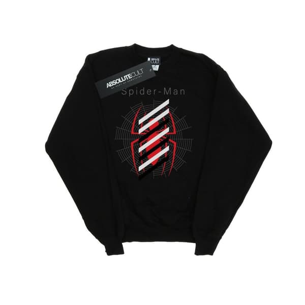 Marvel Mens Spider-Man Logo Stripes Sweatshirt