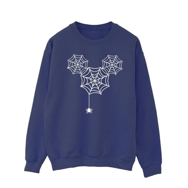 Disney Mens Musse Pigg Spindelväv Huvud Sweatshirt Navy Blue L