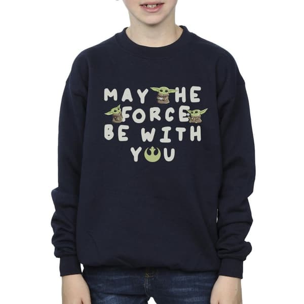 Star Wars Boys The Mandalorian Grogu May The Force Be With You Sweatshirt