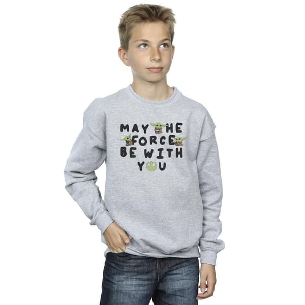 Star Wars Boys The Mandalorian Grogu May The Force Be With You Sweatshirt