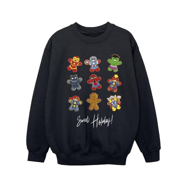 Marvel Girls Gingerbread Avengers Sweatshirt Black 12-13 Years
